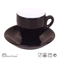 Two Tone Coffee Cup and Saucer